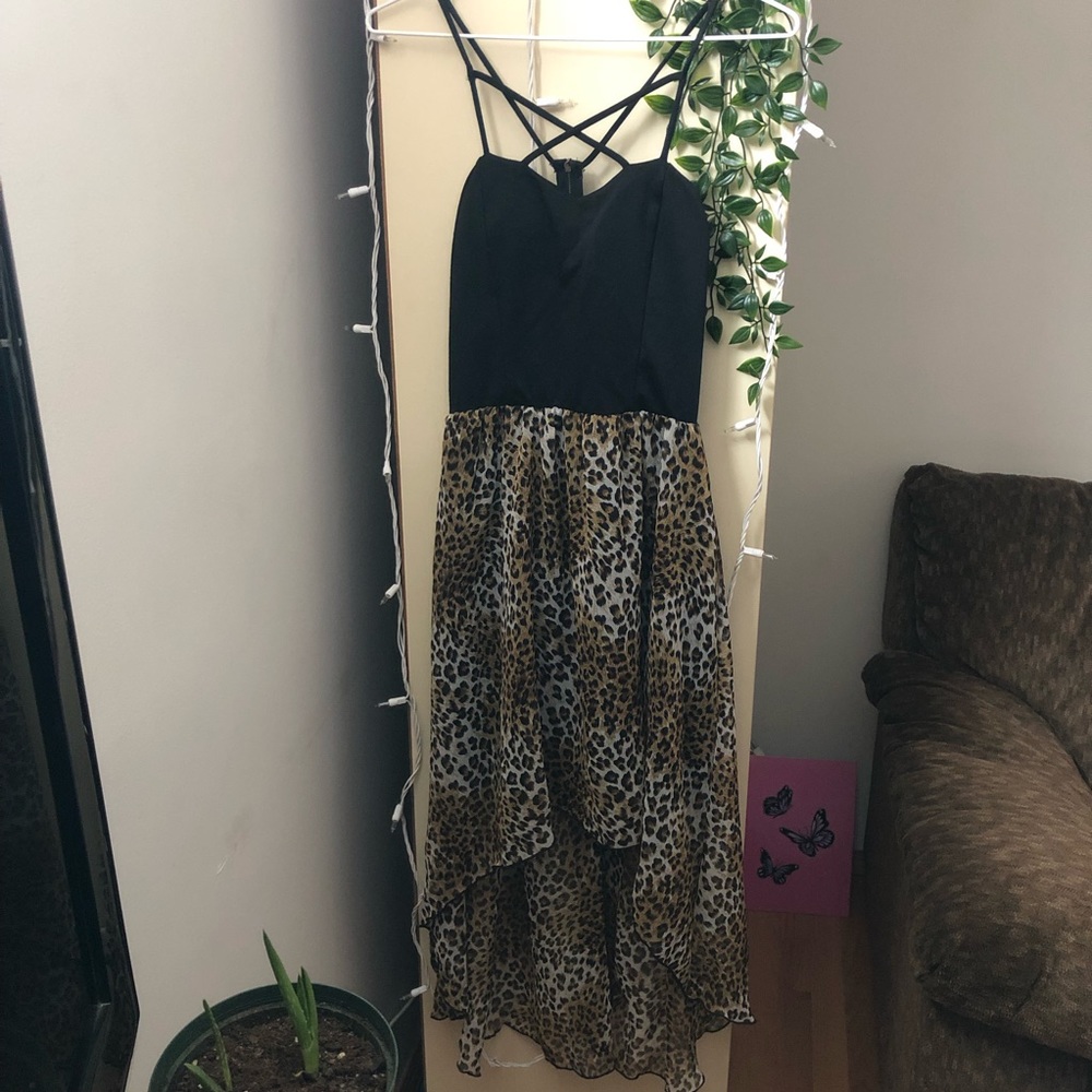Black and cheetah dress